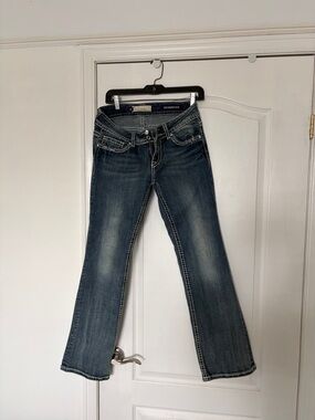 Women’s Y2K Low Rise Dark Blue Bootcut Jeans